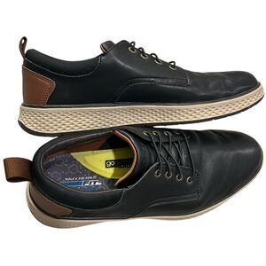 Skechers Burkett-Newsom Men’s Casual Air Cooled Shoes 12 Black Brown Leather